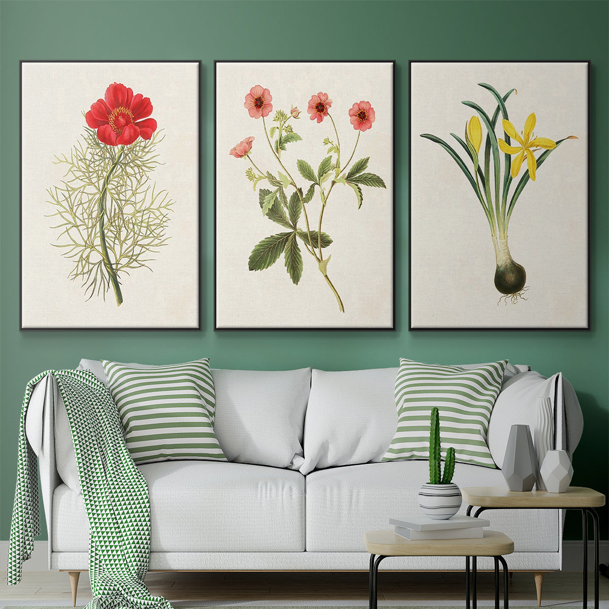 Flowers of the Seasons VI - Floater Framed Canvas Set