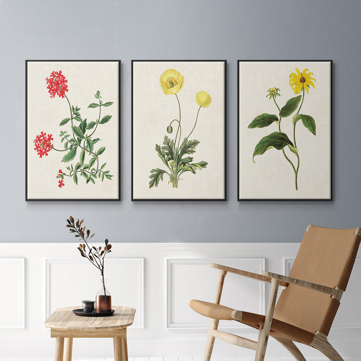 Flowers of the Seasons X - Floater Framed Canvas Set
