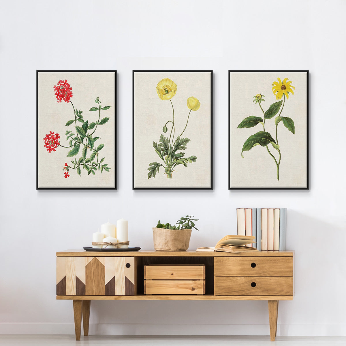 Flowers of the Seasons X - Floater Framed Canvas Set