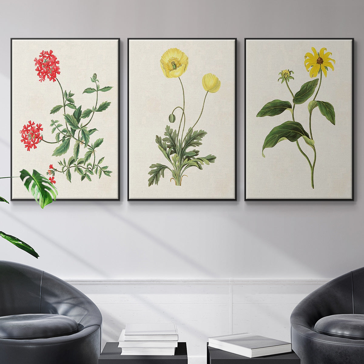 Flowers of the Seasons X - Floater Framed Canvas Set