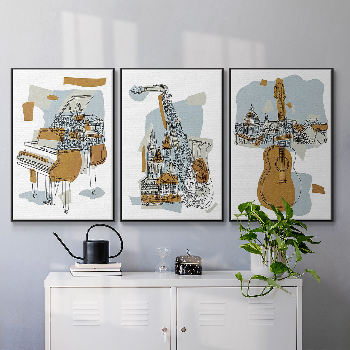 Rehearsal I - Floater Framed Canvas Set