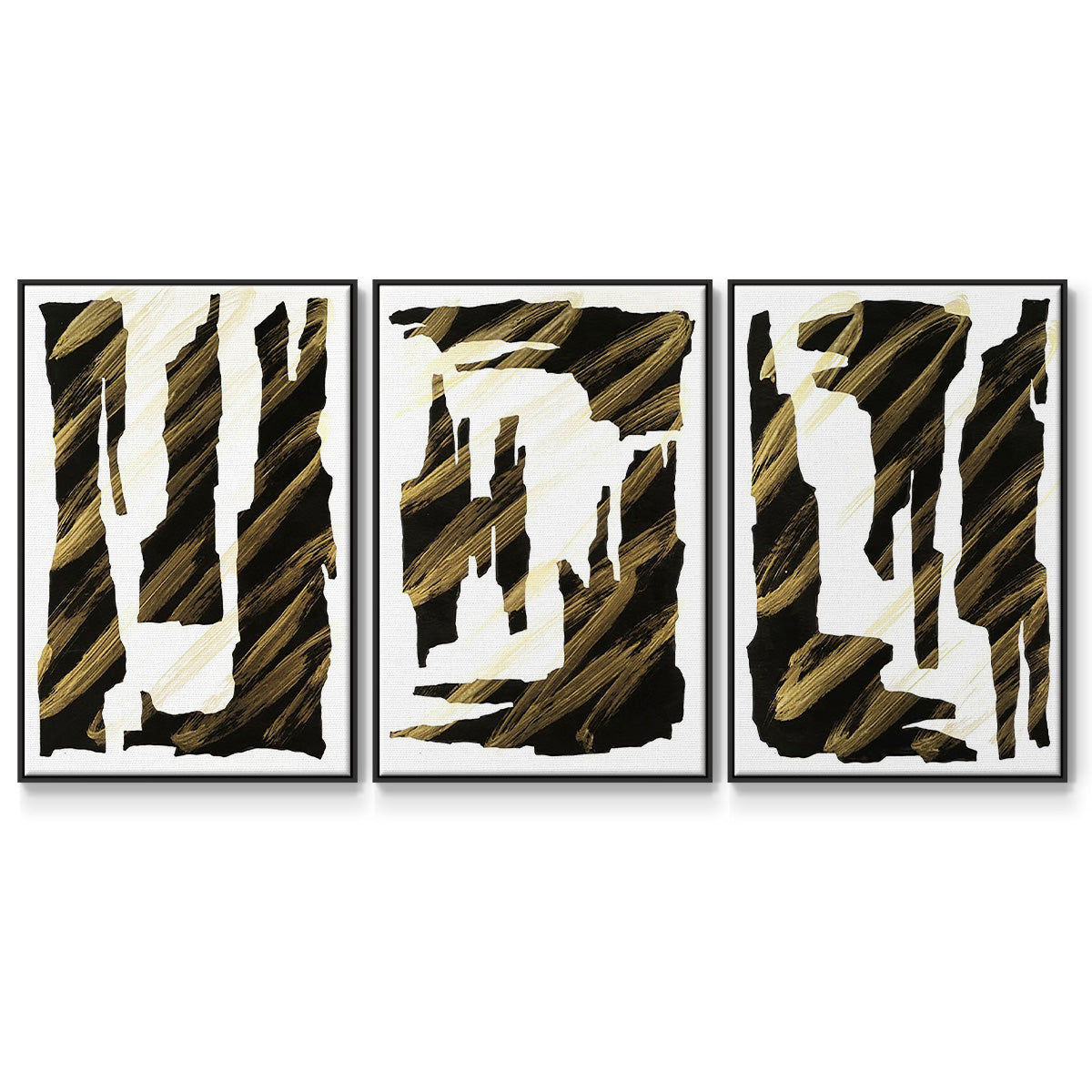 Onyx Obelisks I - Floater Framed Canvas Set