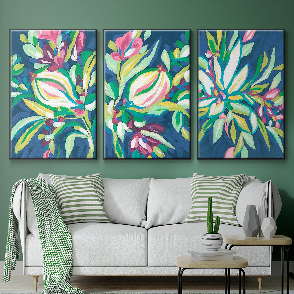 Blue Tropics I - Floater Framed Canvas Set