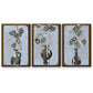 Graphic Flowers in Vase I - Floater Framed Canvas Set