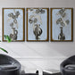 Graphic Flowers in Vase I - Floater Framed Canvas Set