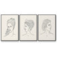 Greek Busts I - Floater Framed Canvas Set