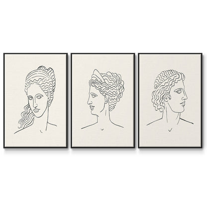 Greek Busts I - Floater Framed Canvas Set