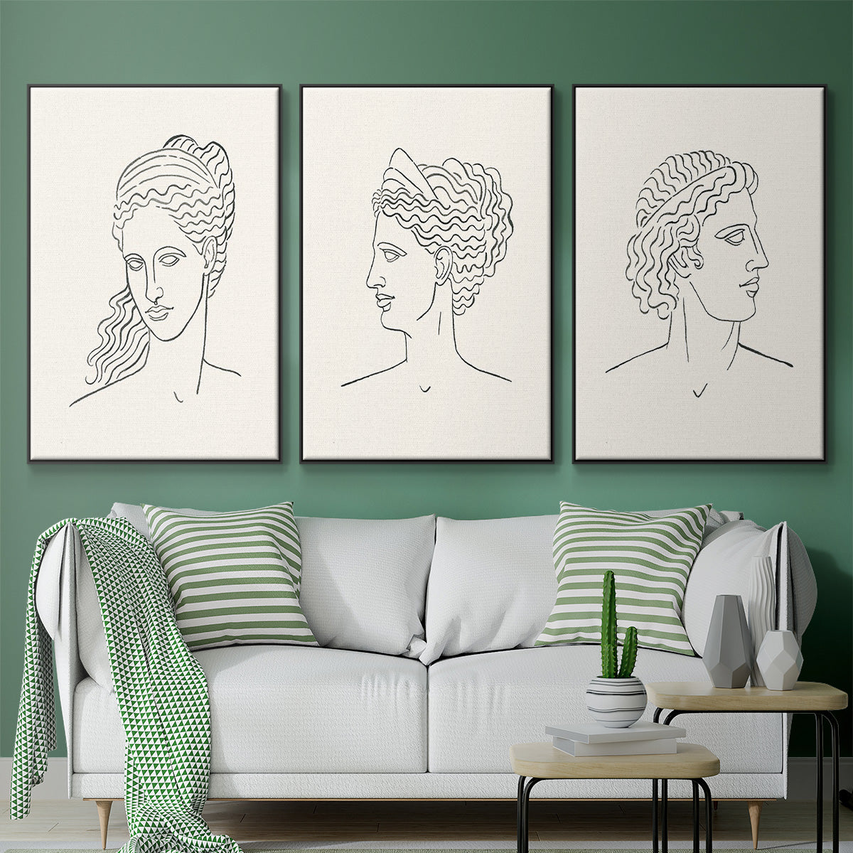 Greek Busts I - Floater Framed Canvas Set