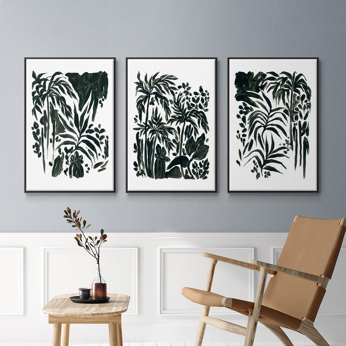 Ink Jungle I - Floater Framed Canvas Set