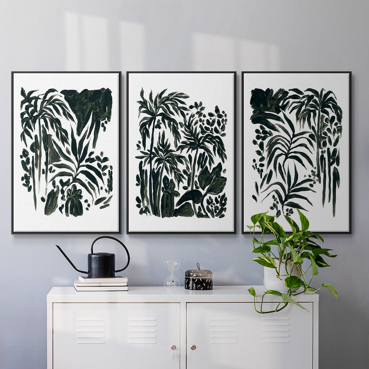 Ink Jungle I - Floater Framed Canvas Set