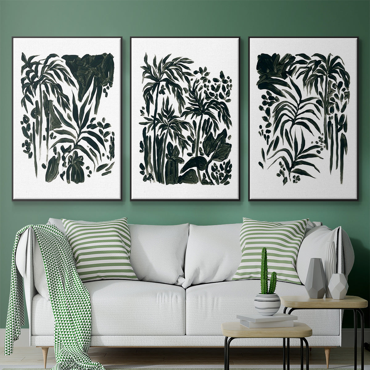 Ink Jungle I - Floater Framed Canvas Set