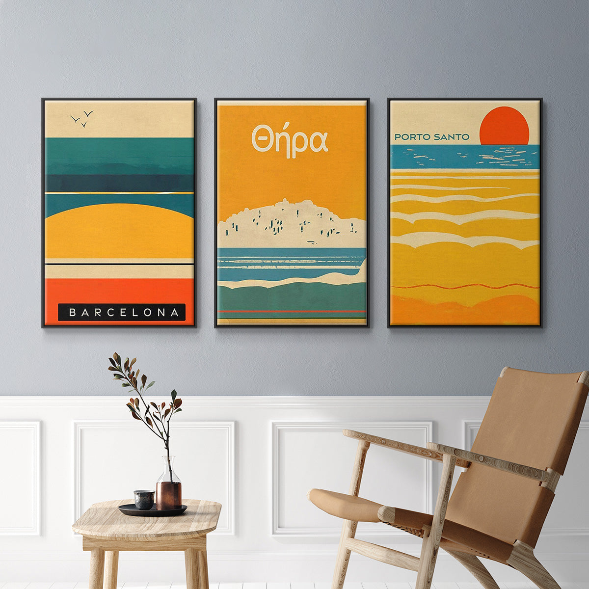 Summer Abroad I - Floater Framed Canvas Set