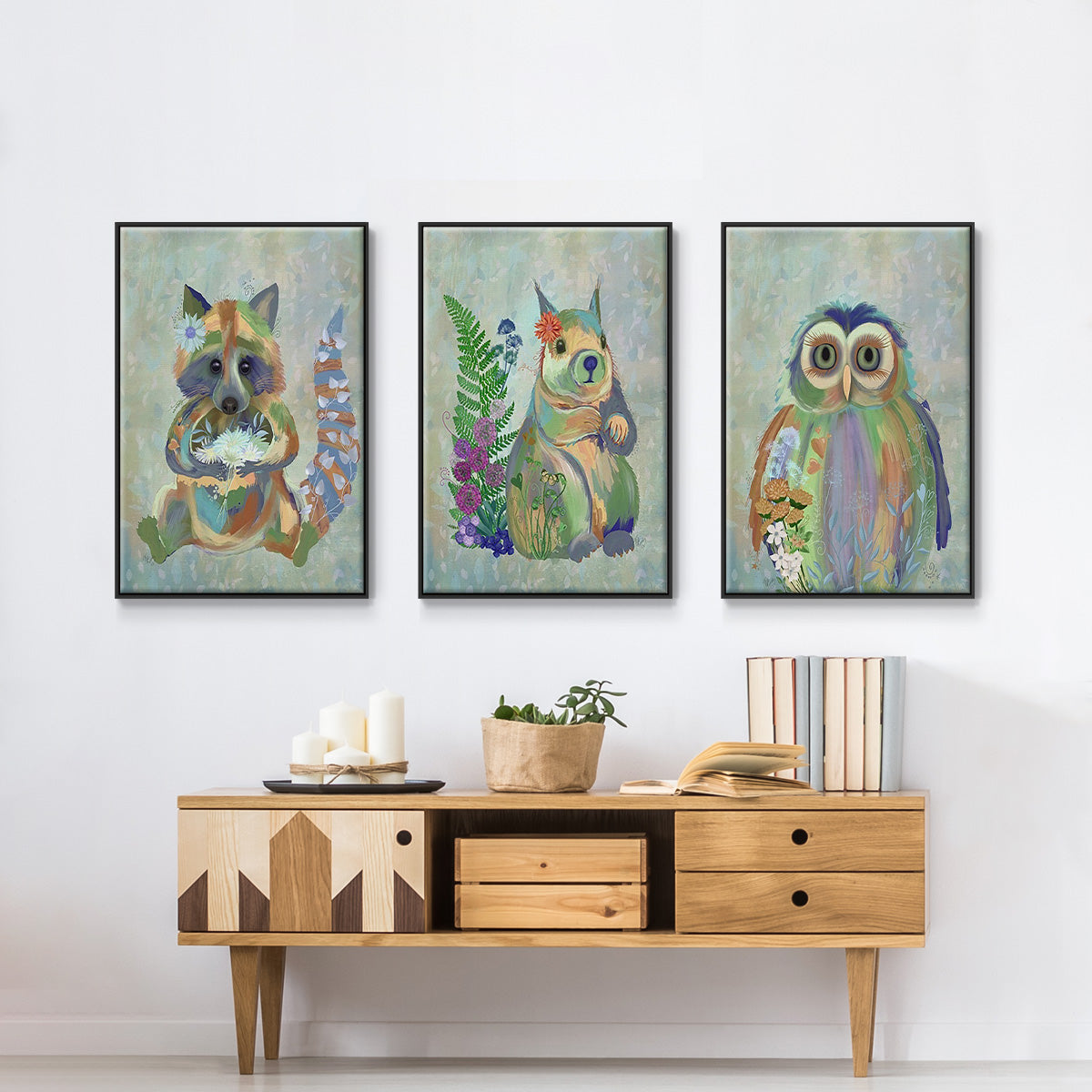 Fantastic Florals Owl - Floater Framed Canvas Set