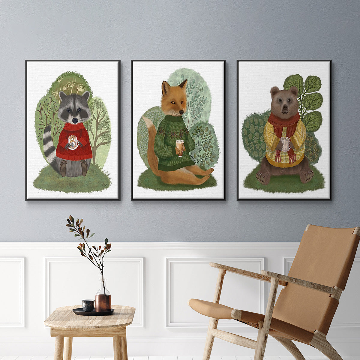 Hot Chocolate Bear - Floater Framed Canvas Set