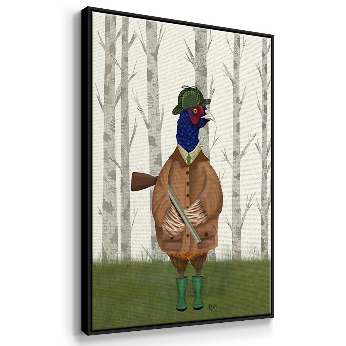 Pheasant Shooting Party 1 - Floater Framed Canvas Set