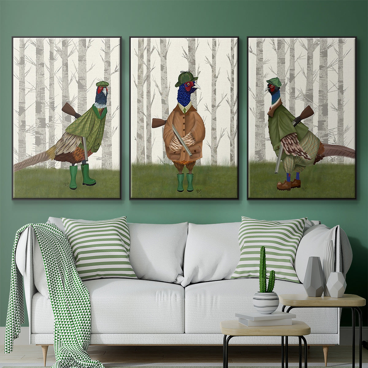 Pheasant Shooting Party 1 - Floater Framed Canvas Set