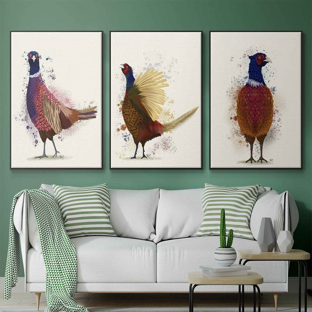 Pheasant Splash 3 - Floater Framed Canvas Set