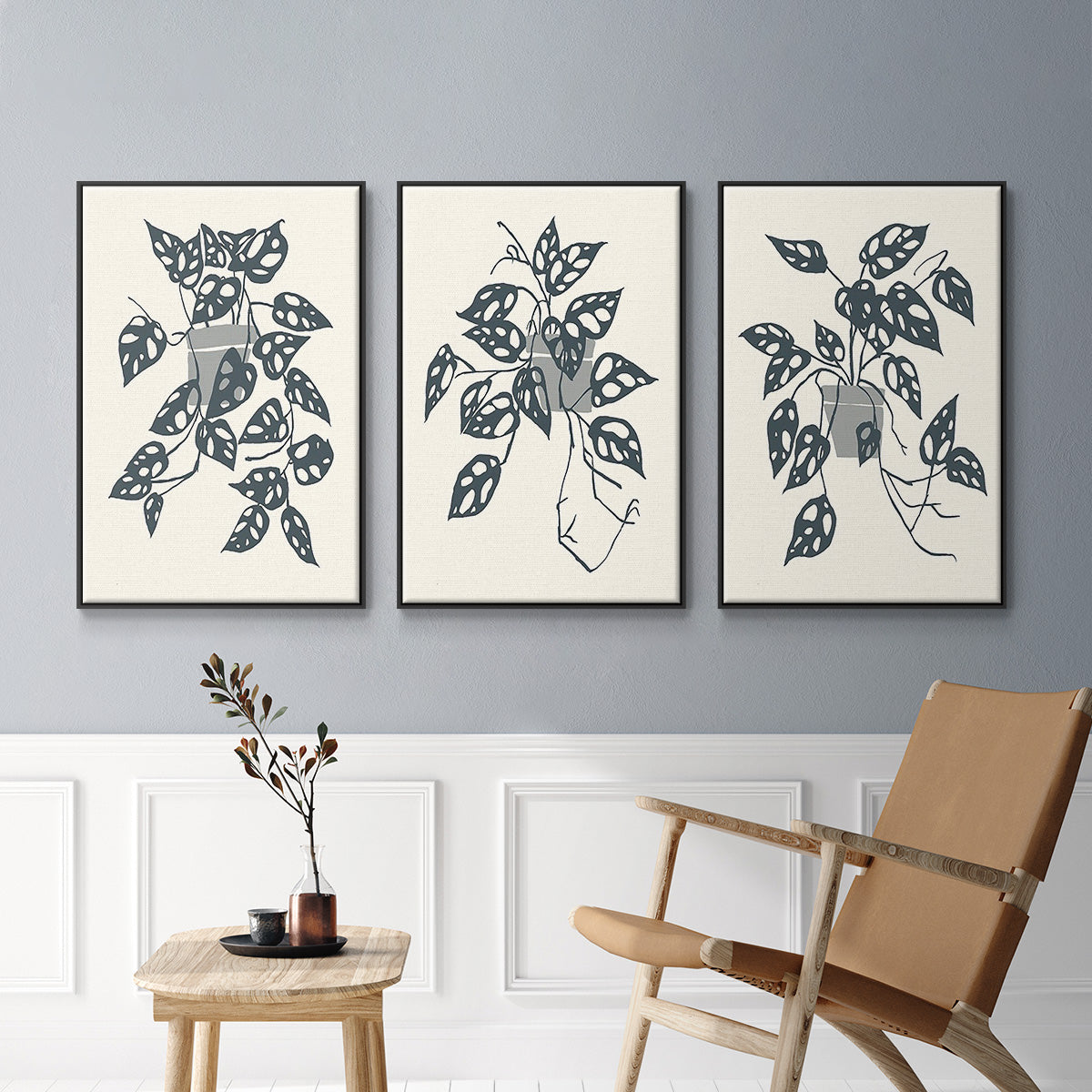 Growing Leaves I - Floater Framed Canvas Set