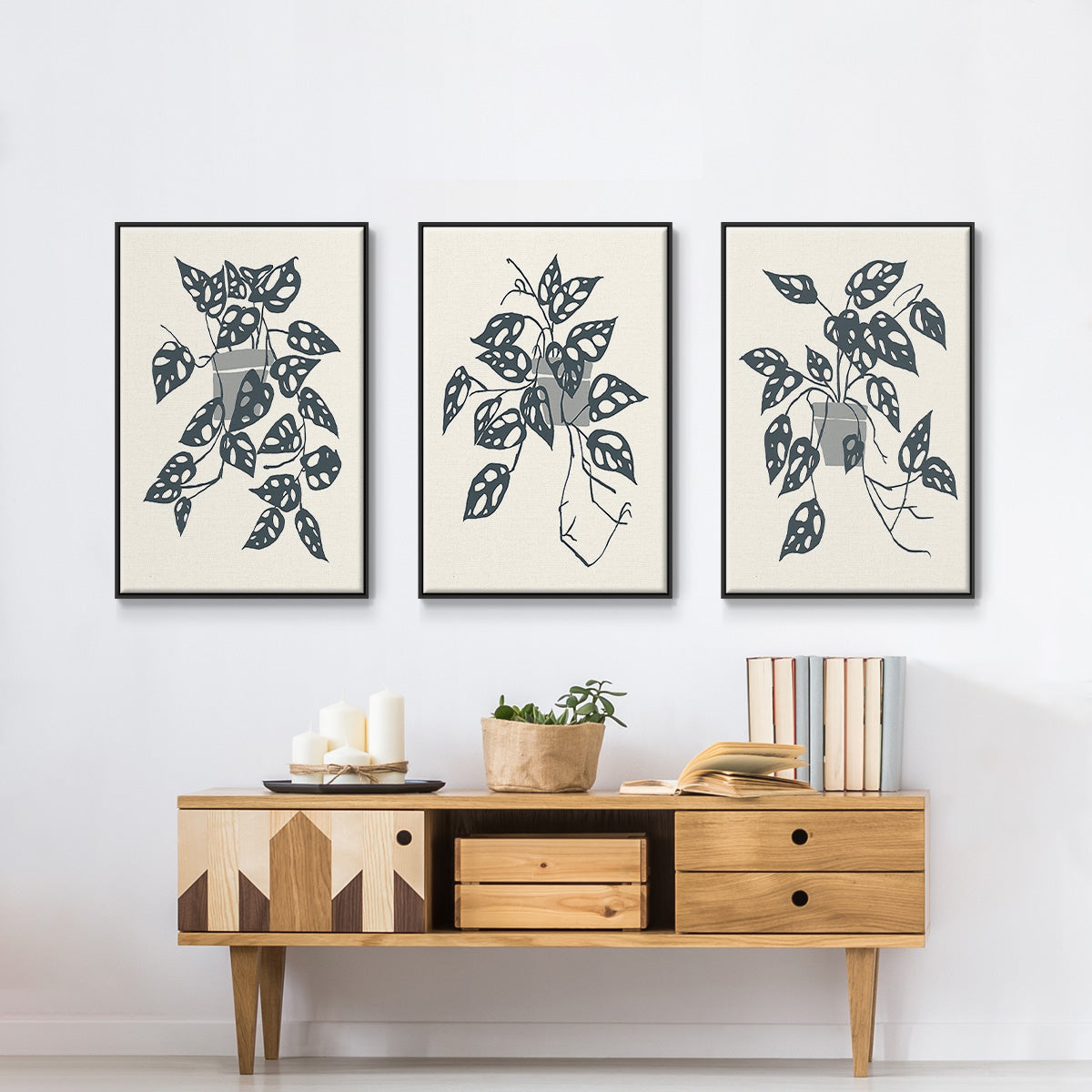 Growing Leaves I - Floater Framed Canvas Set