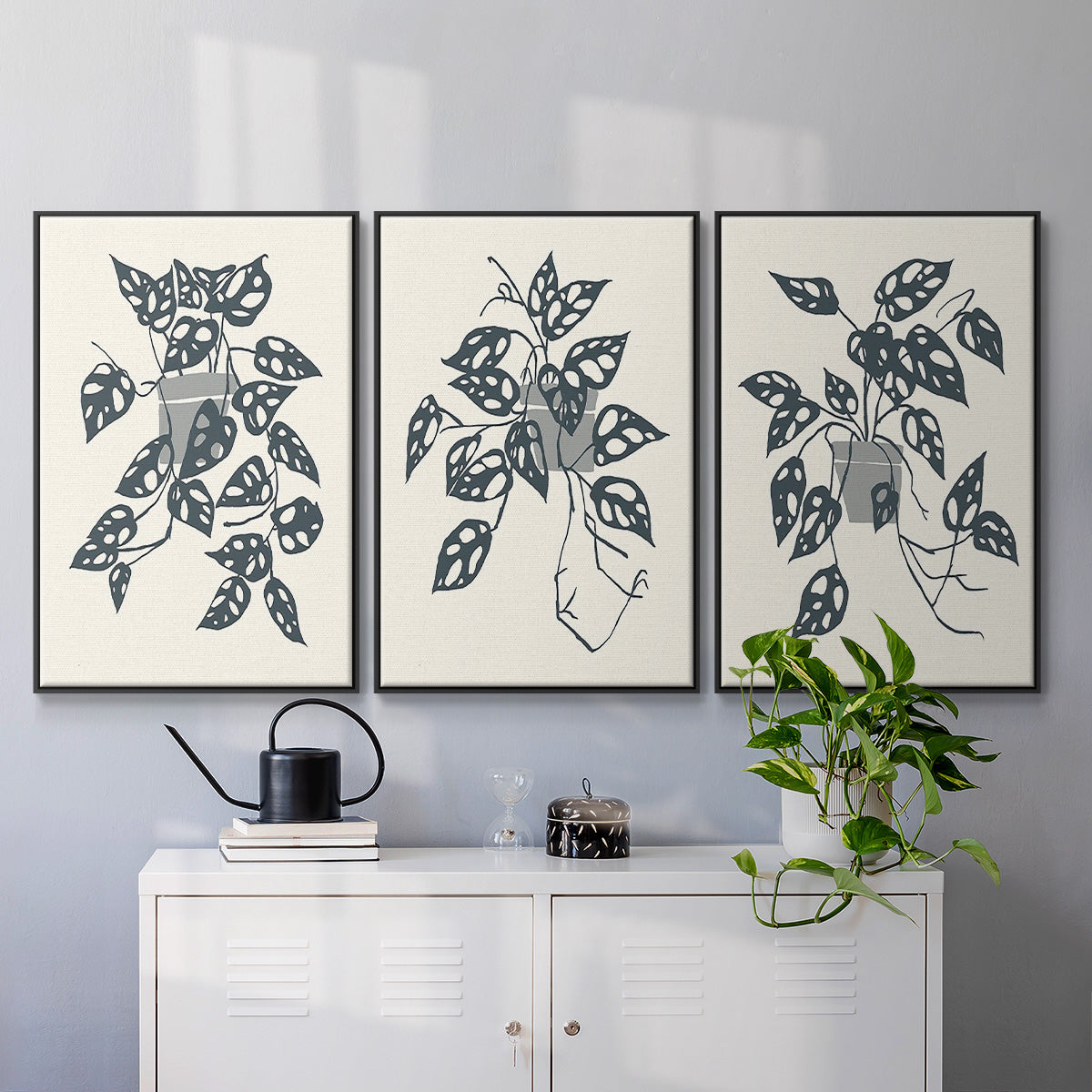 Growing Leaves I - Floater Framed Canvas Set