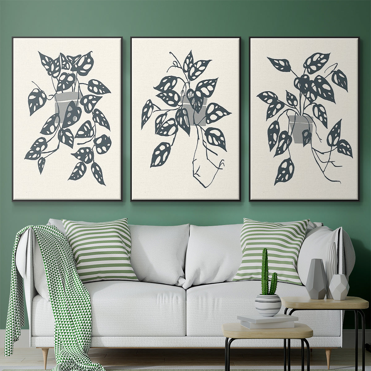 Growing Leaves I - Floater Framed Canvas Set