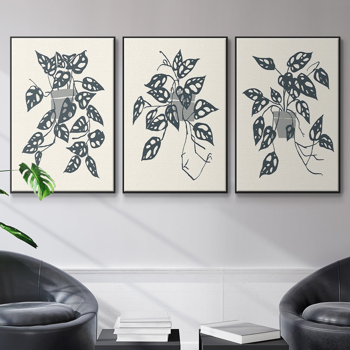 Growing Leaves I - Floater Framed Canvas Set