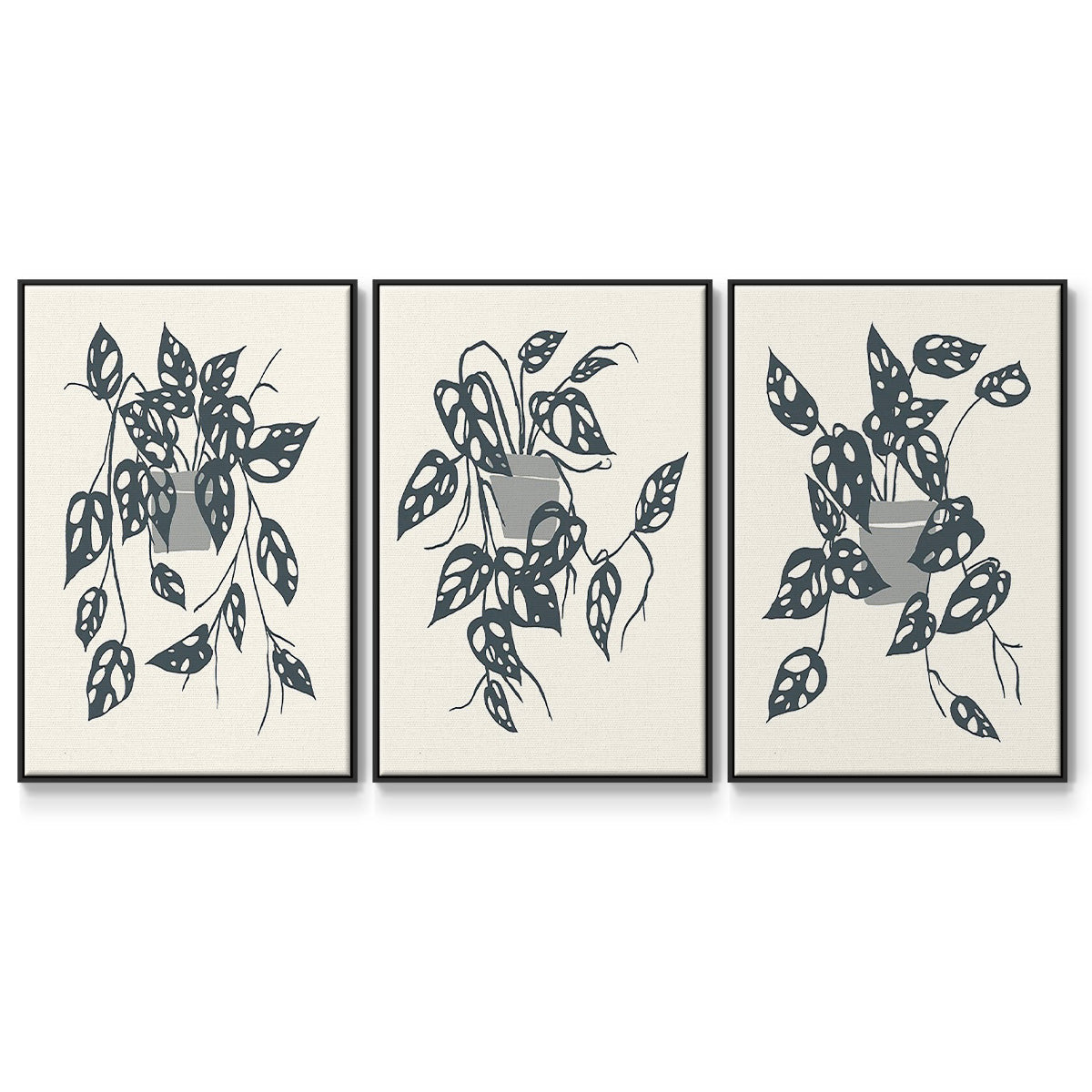 Growing Leaves IV - Floater Framed Canvas Set
