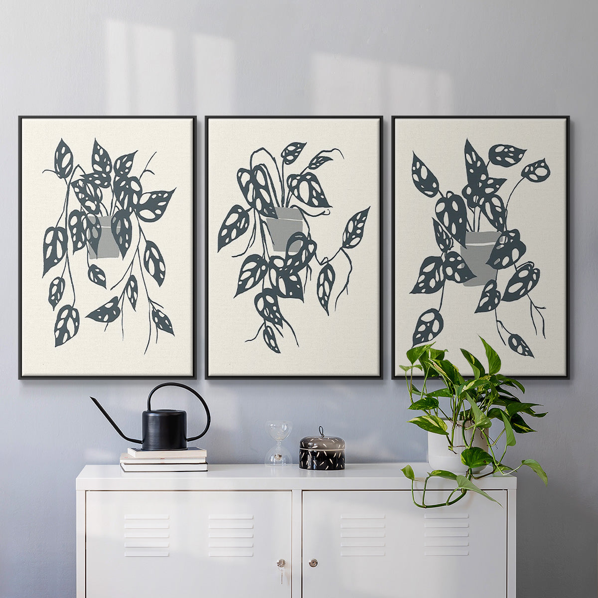 Growing Leaves IV - Floater Framed Canvas Set