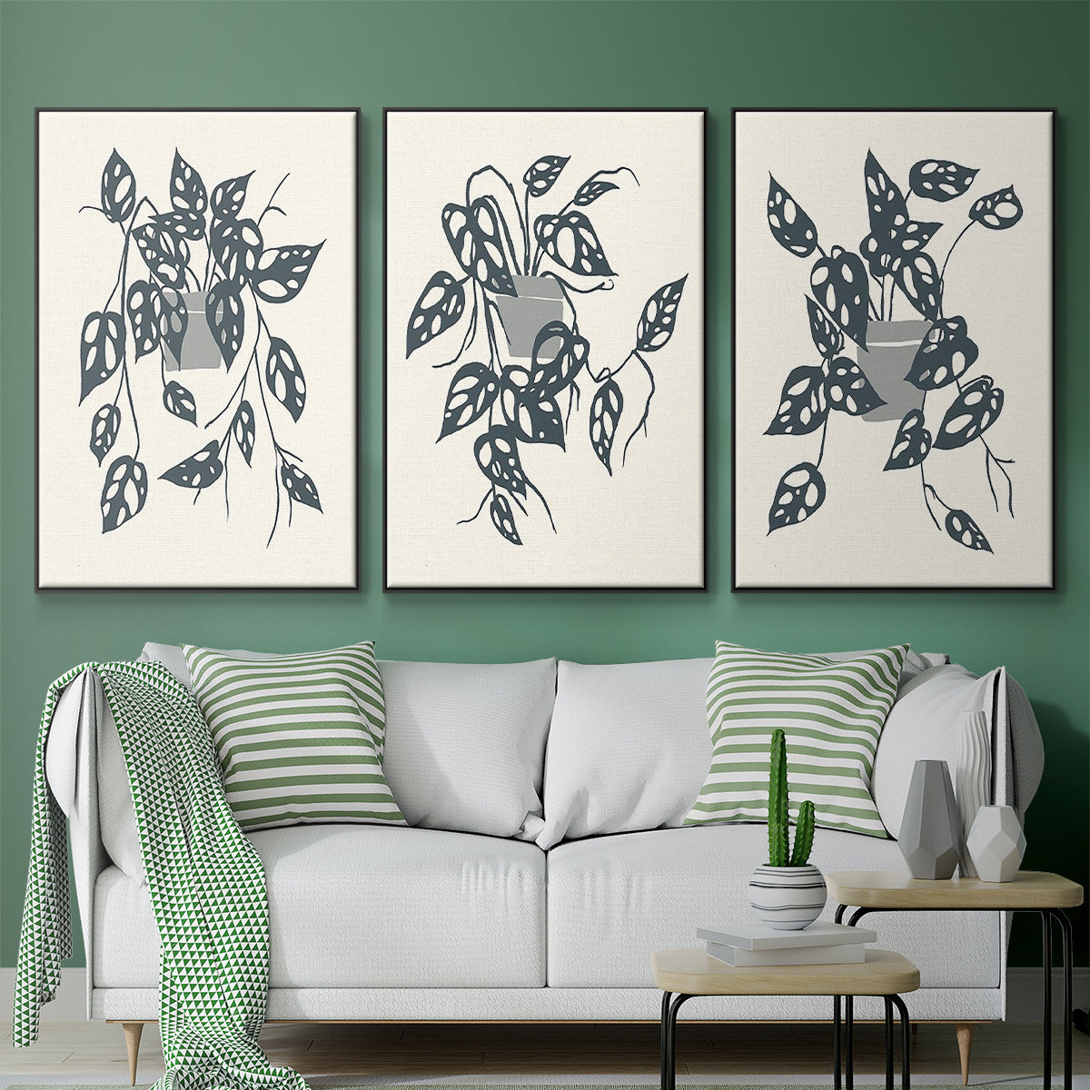 Growing Leaves IV - Floater Framed Canvas Set