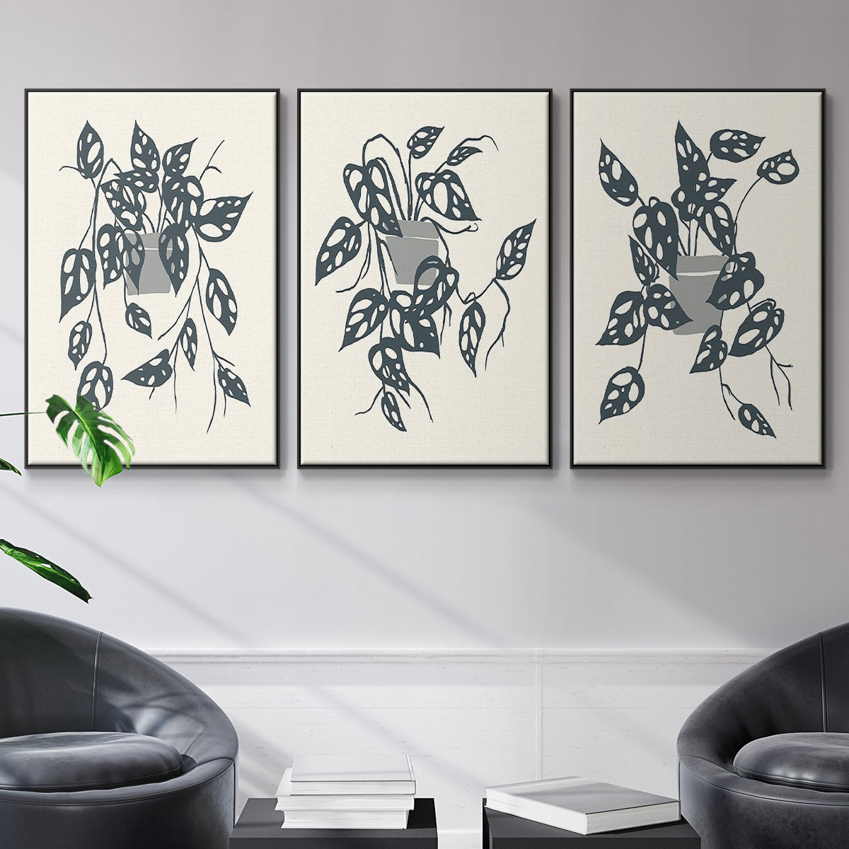 Growing Leaves IV - Floater Framed Canvas Set