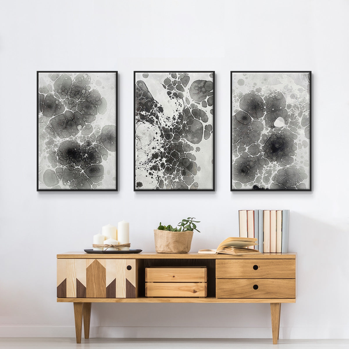 Marbling I - Floater Framed Canvas Set