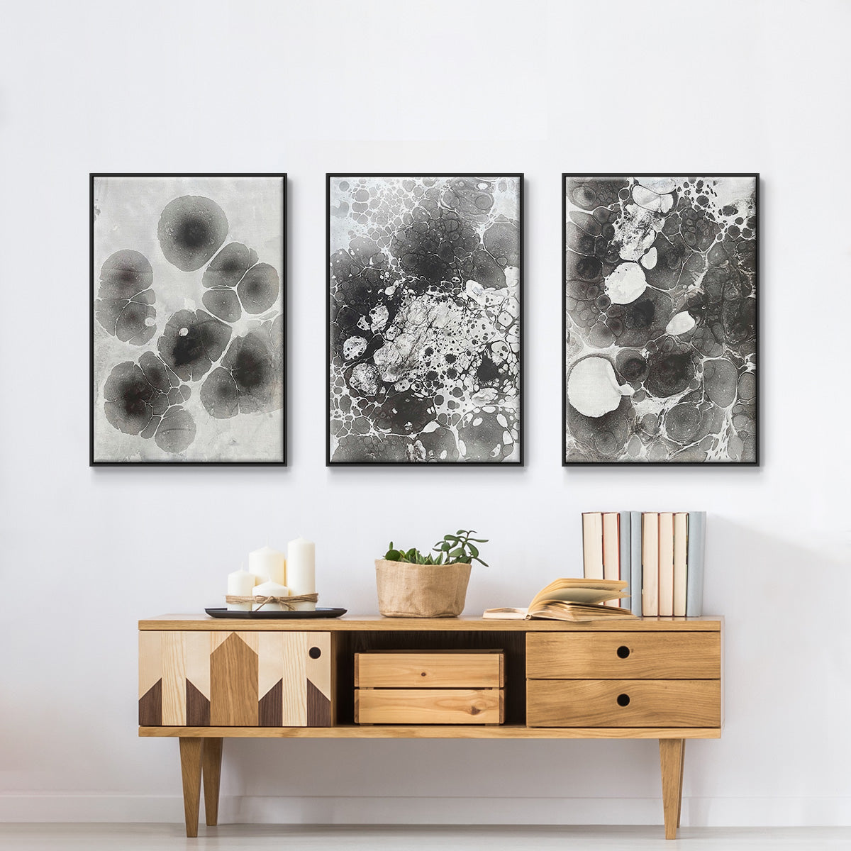 Marbling IV - Floater Framed Canvas Set