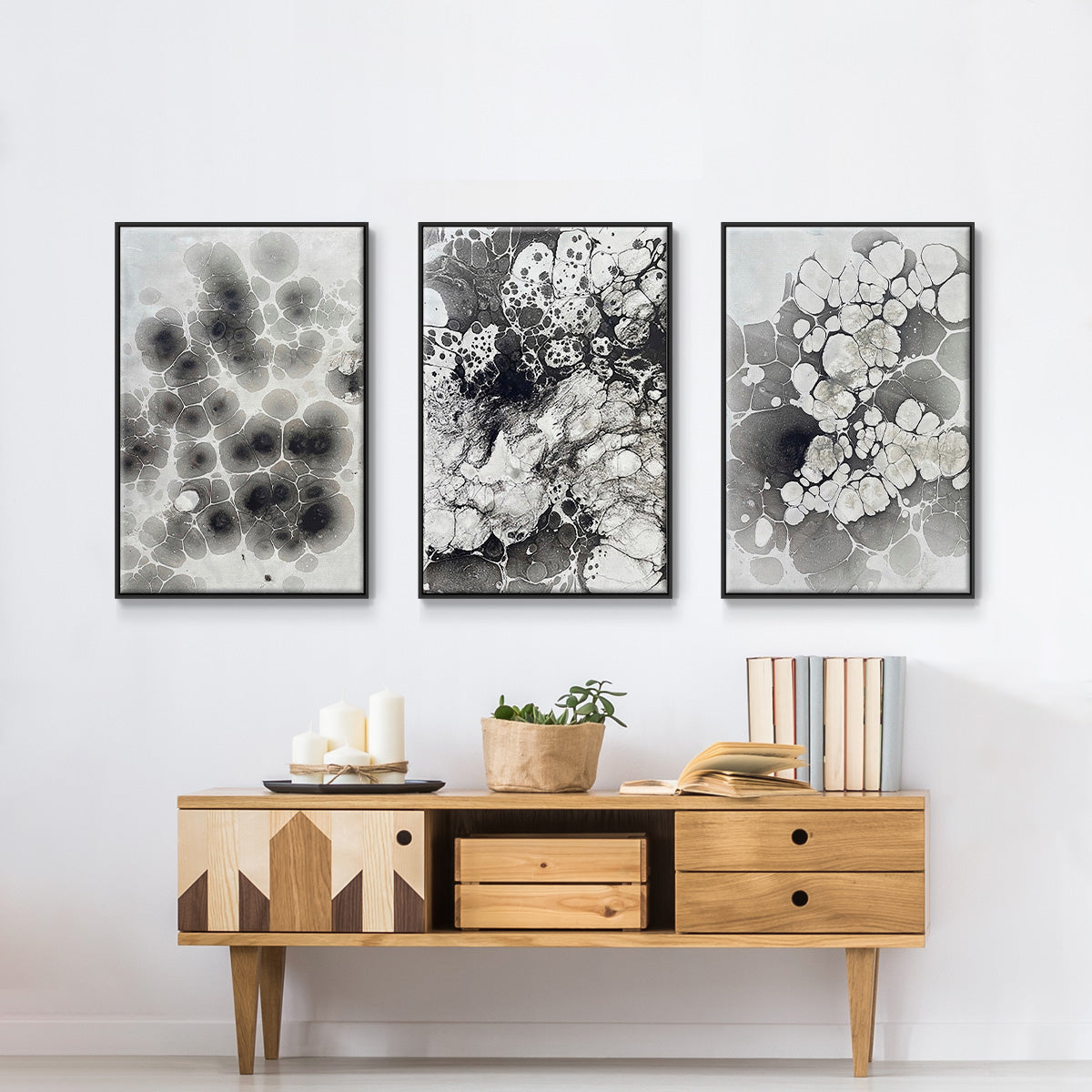 Marbling VII - Floater Framed Canvas Set