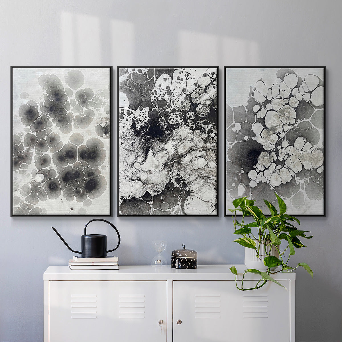 Marbling VII - Floater Framed Canvas Set
