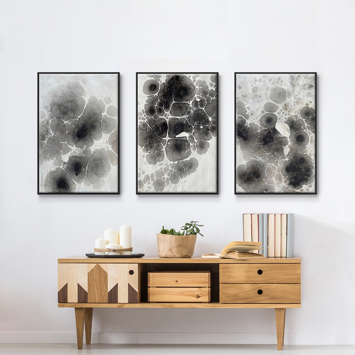 Marbling X - Floater Framed Canvas Set