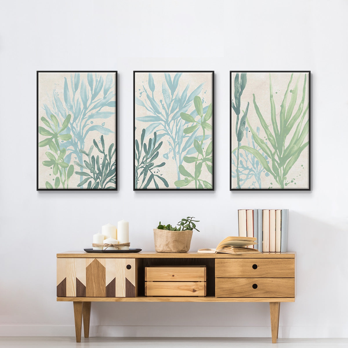 Swaying Seagrass I - Floater Framed Canvas Set