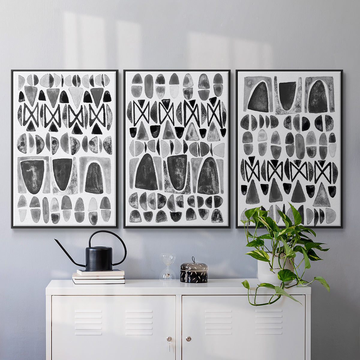 Grey Arches I - Floater Framed Canvas Set