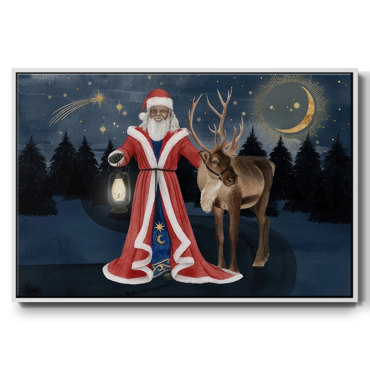 Celestial Christmas Collection A - Floater Framed Canvas Print