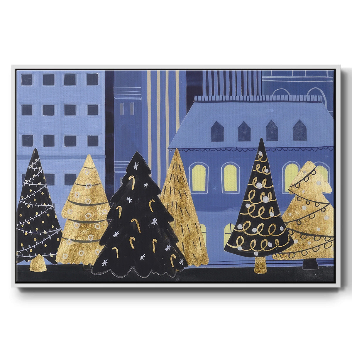 Holiday Night Collection A - Floater Framed Canvas Print