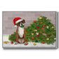 Christmas Boxer and Broken Christmas Tree - Floater Framed Canvas Print