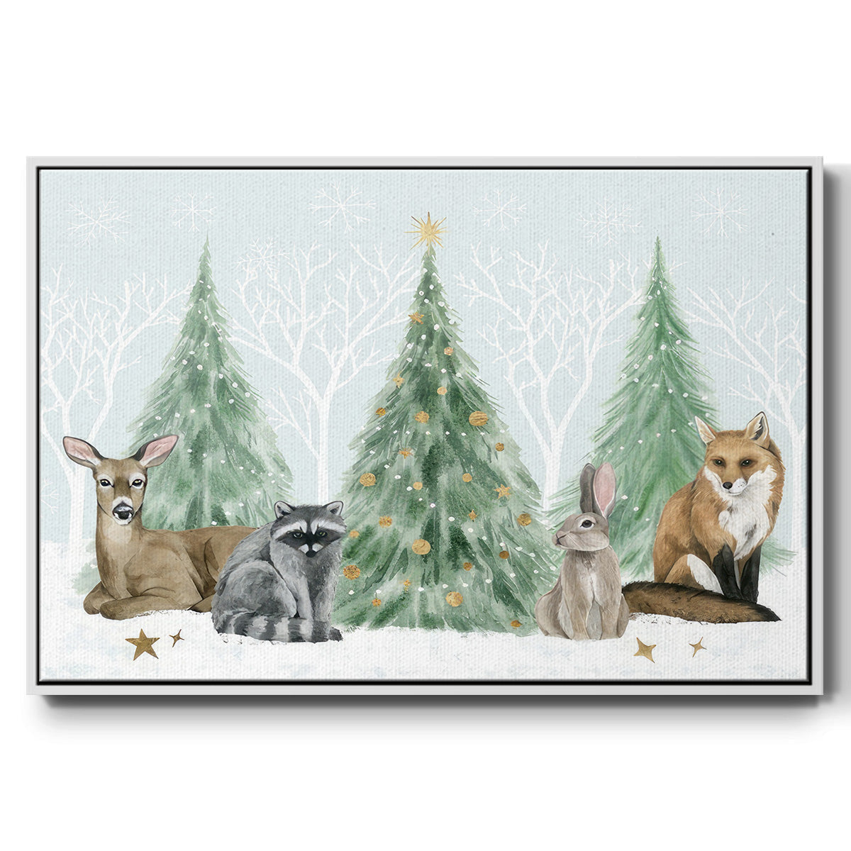 Christmas in the Forest Collection A - Floater Framed Canvas Print