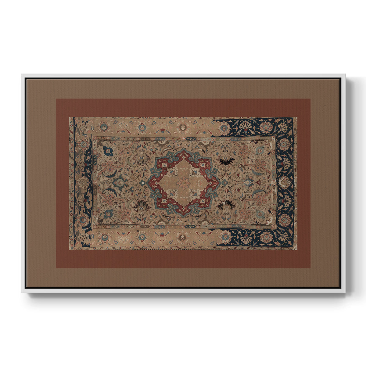Vintage Abstract Print XII - Floater Framed Canvas Print