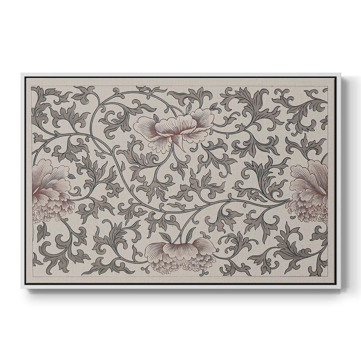 Vintage Abstract Print XVII - Floater Framed Canvas Print