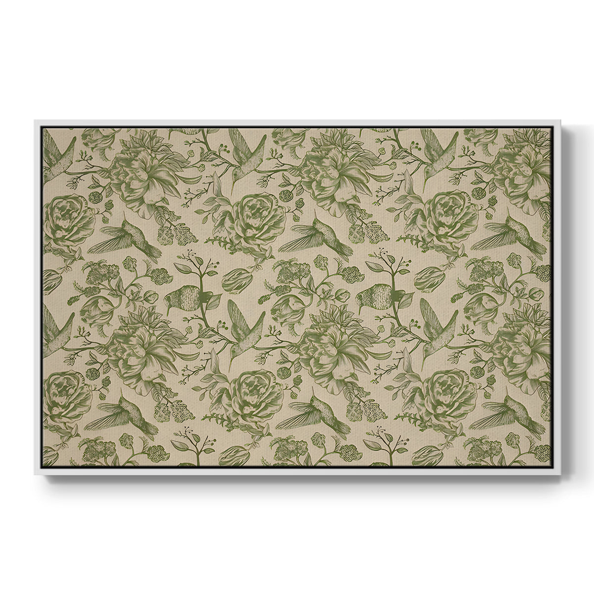 Vintage Abstract Print - Floater Framed Canvas Print