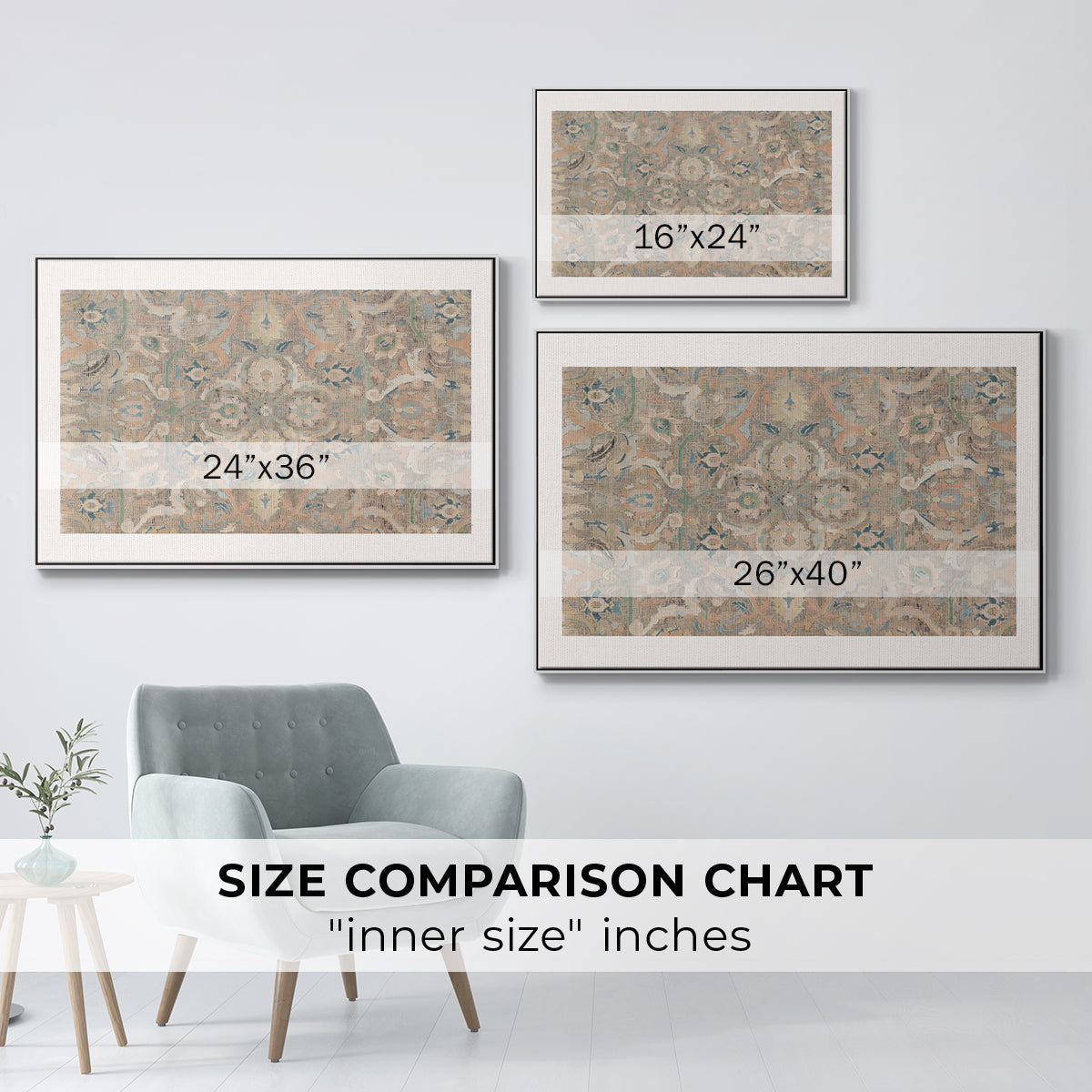 Vintage Abstract Print II - Floater Framed Canvas Print