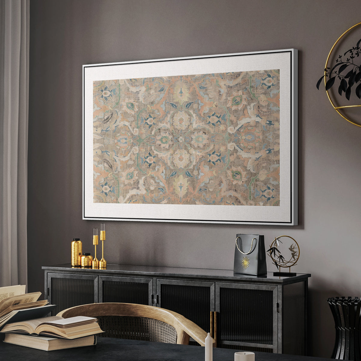 Vintage Abstract Print II - Floater Framed Canvas Print
