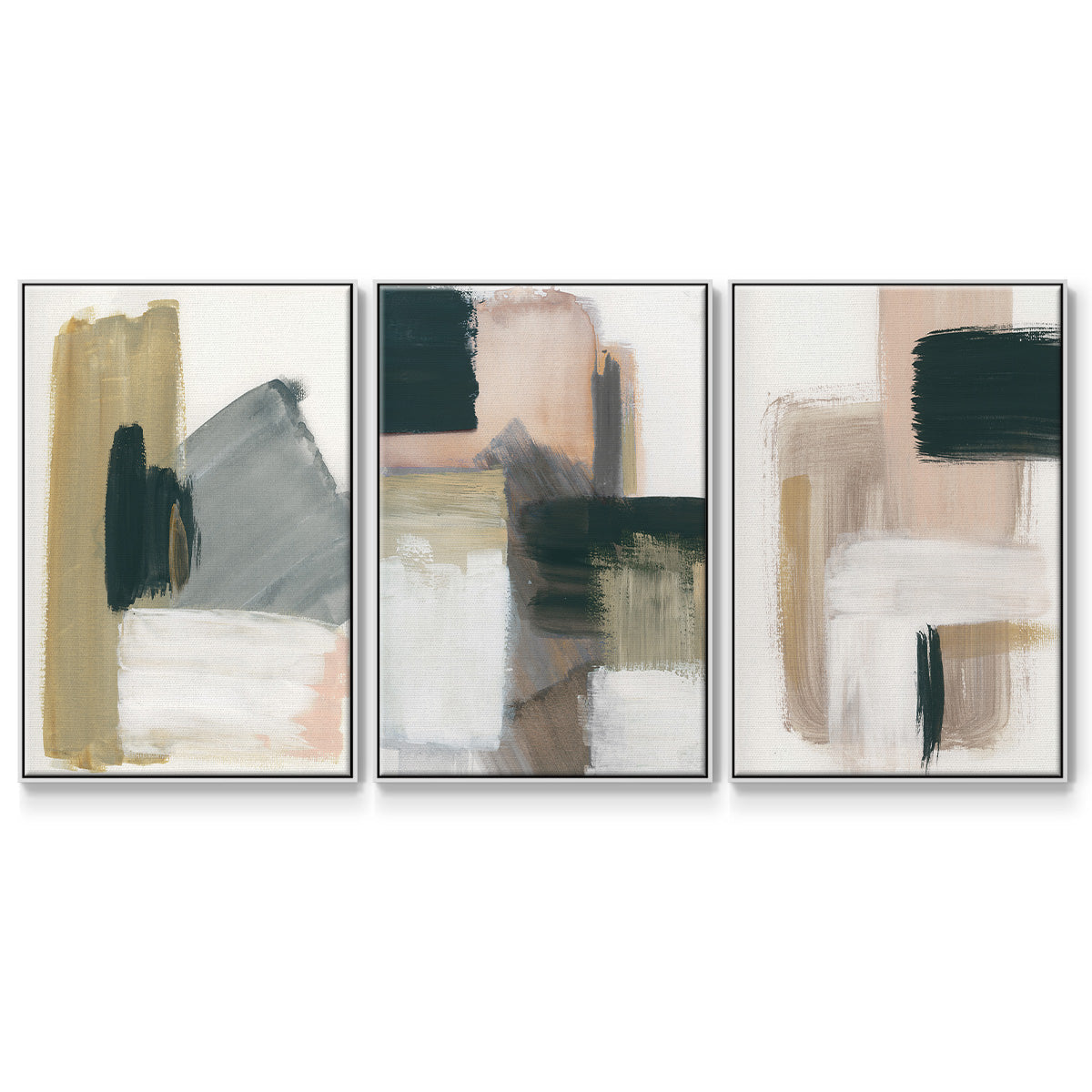 Marble Block Symmetry I - Floater Framed Canvas Set