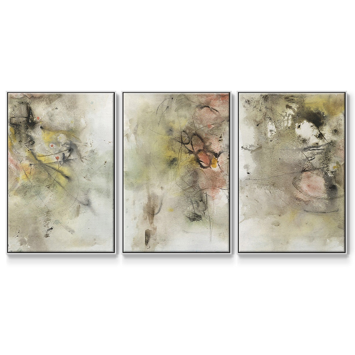 Soft Inspiration I - Floater Framed Canvas Set