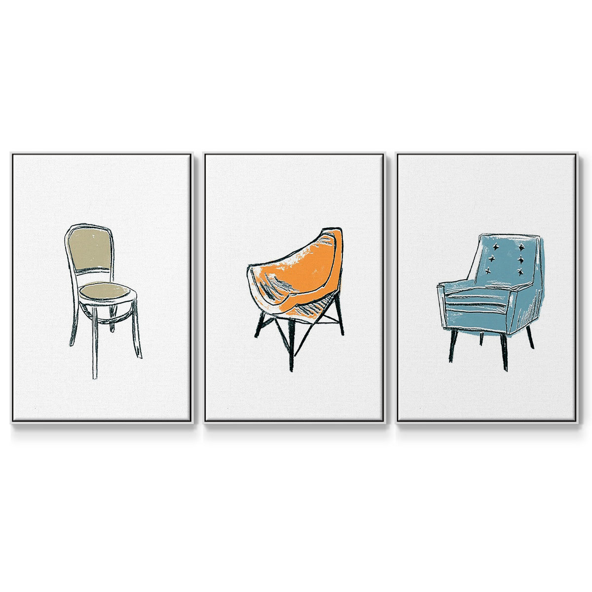 Take a Seat X - Floater Framed Canvas Set