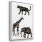 Ornamental Safari Animals I - Floater Framed Canvas Set
